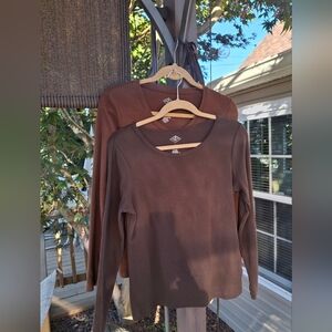 Brown Long Sleeve Women's Sweater Size S ( Set Of 2 Included )